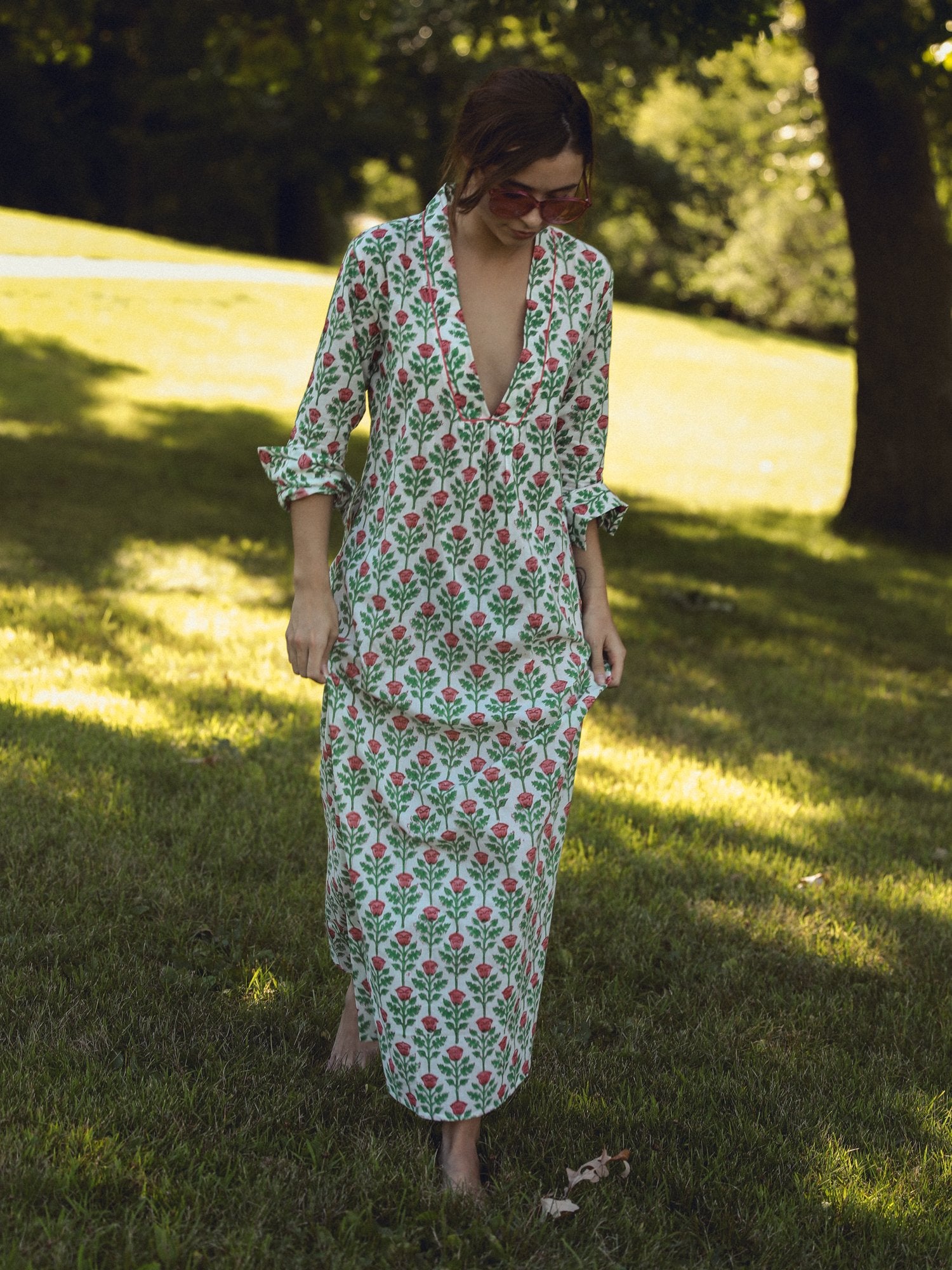 Marella Caftan in Pink Poppy