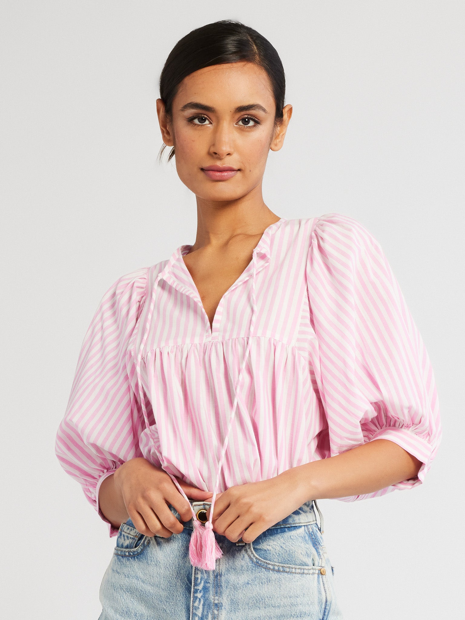 Thalia Top in Bubblegum Stripe