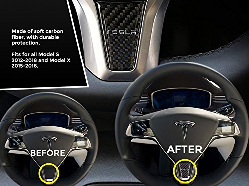 Coolko Newest Tesla Carbon Fiber Steering Wheel Down Black