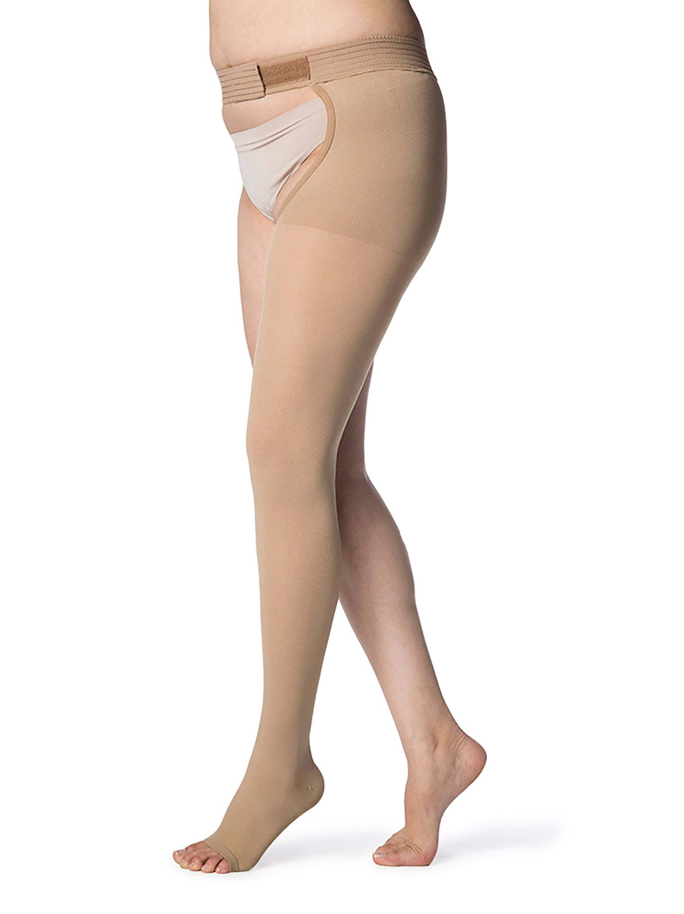 Sigvaris Opaque (Formerly 860 Select Comfort) Women's Thigh High w/ Waist Attachment 20-30mmHg-Open Toe