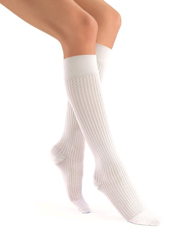 Jobst soSoft Women's Knee High Closed Toe Ribbed Pattern Support Socks ...