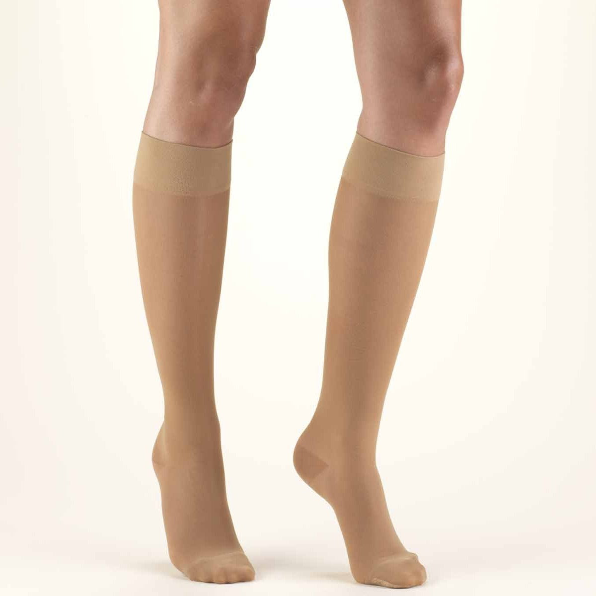 SECOND SKIN Women's Sheer 15-20 mmHg Knee High Support Stockings ...