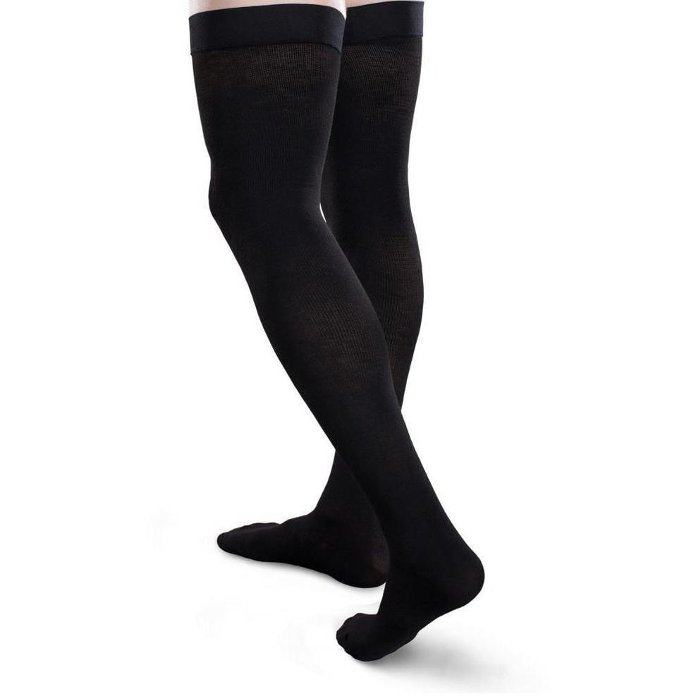 Therafirm Cushioned Core Spun Thigh High For Men And Women 15 20mmhg — 