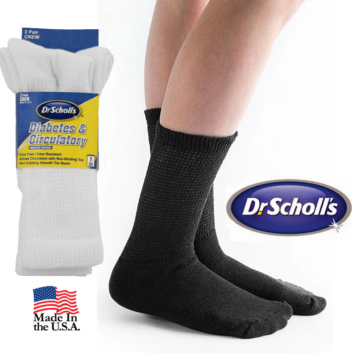 Dr. Scholl's Diabetic & Circulatory Crew Socks - 1 Pair Per Package ...