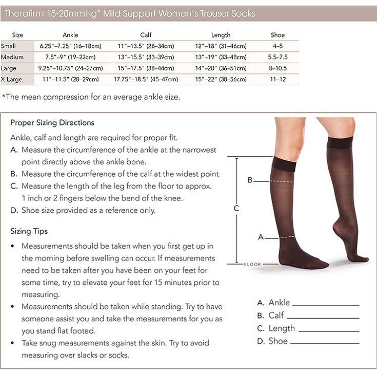 Therafirm Women's Ribbed Trouser Socks 15-20mmHg — CompressionSale.com