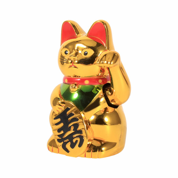  Chinese  Lucky Wealth Waving  Cat  Gold statue  Pershality