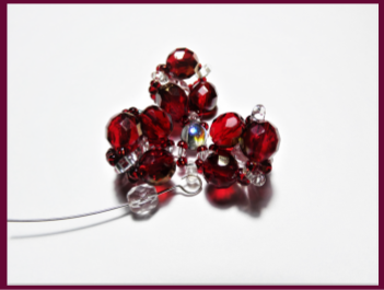 Yule Pendant with Fire Polished, SuperDuo, Seed Beads and Cabochon Beads - free tutorial by Haleh Brooks