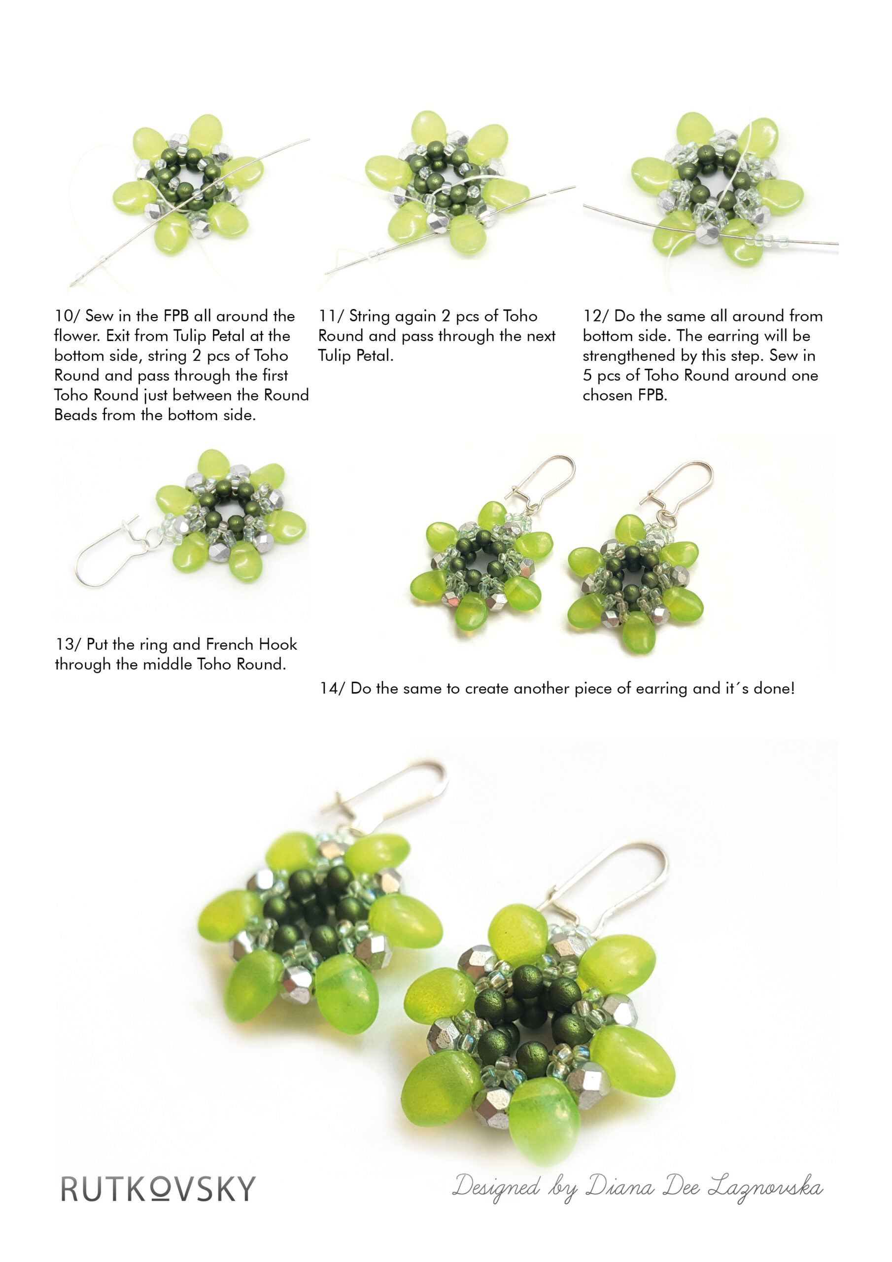 Tutorial - the “Flower earrings” by Diana DEE Lázňovská
