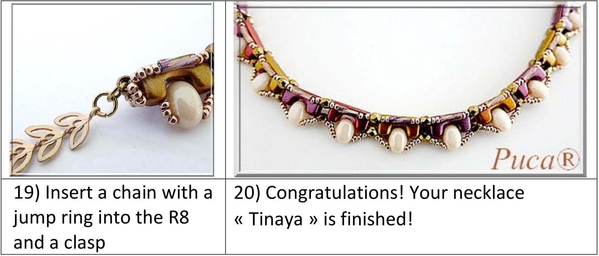 Tinaya Necklace Free Tutorial by par Puca - 19-20 steps