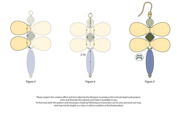 Dragonfly Earrings Free Tutorial with Anemone Petal Beads