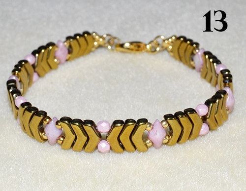 Thalia Bracelet free photo tutorial with Arrow beads and DiamonDuo beads step 13