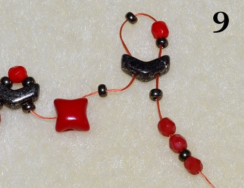 Nuria Bracelet free photo tutorial with Arrow beads and WibeDuo beads step 9