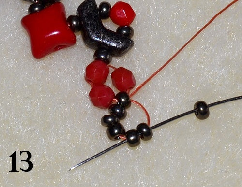 Nuria Bracelet free photo tutorial with Arrow beads and WibeDuo beads step 13