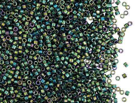 Miyuki Delica Seed Bead 11/0 Matte Transparent Green AB 2-inch Tube DB858