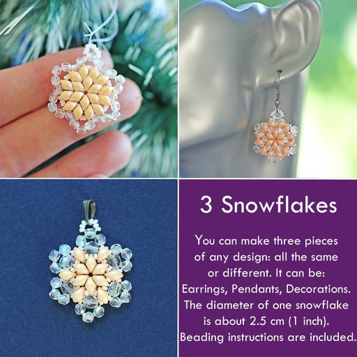 DIY | Snowflake Earrings | beautiful beaded jewelry making| Step-by-step  tutorial - YouTube