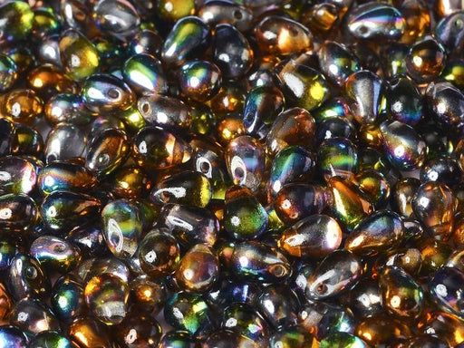 150 pcs Teardrop Beads 9x6 mm, Crystal California Gold Rush, Czech Gla —  ScaraBeads US