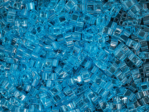5 g Half Tila Beads 5x2.3x1.9 mm, 2 Holes, Light Blue, Miyuki Japanese Beads