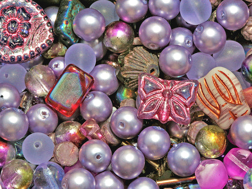 Fancy Czech Glass Bead Mix 1/4 Lb Mix About 150 Beads as Pictured 0986 