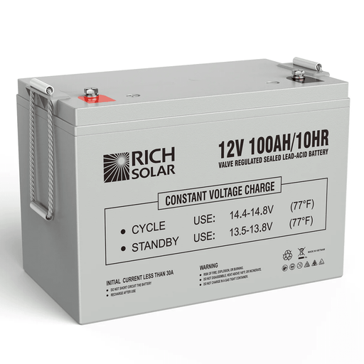 Renogy Deep Cycle AGM 12 Volt 100Ah Battery, 3% Self-Discharge Rate, 1100A  Max Discharge Current, Safe Charge Appliances for RV, Camping, Cabin