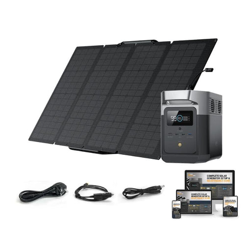 HALO 1000Wh Portable Power Station with 10 Outlets & 100W Solar Panel 