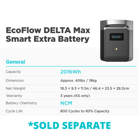 EcoFlow Delta Max Add-on Battery (Sold Separately)