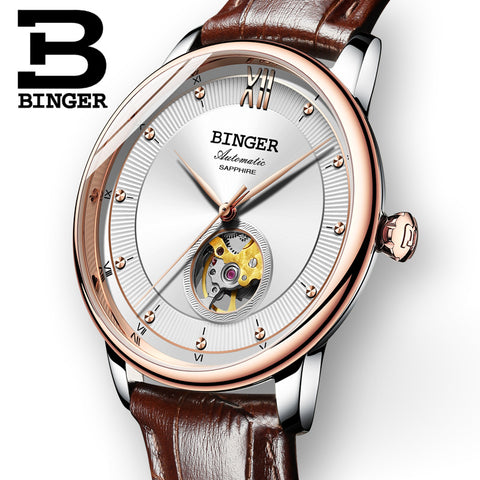 Binger Swiss Ultra thin Super Luxury Tourbillon Men Watch B 1108