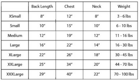 Polo Shirt Size Chart