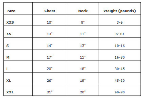 Holiday Camp Shirt Size Chart