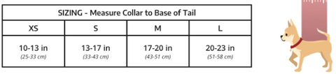 Urban 3 Sizing Back Pack Chart