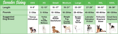 Chilly Dog Sweater Size Chart