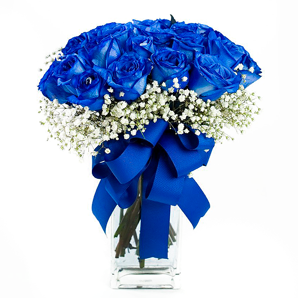 Arreglo 24 rosas azules – florería La Maison