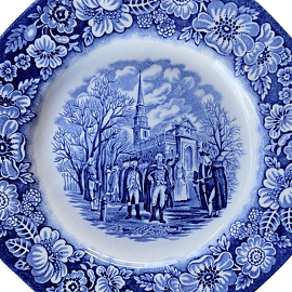 The Washington leaving Christ Church pattern on a salad plate