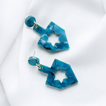 Ariel Tidhar Acrylic Blue Dangling Earrings