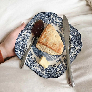 Gracious Blue and White Square Salad Plate