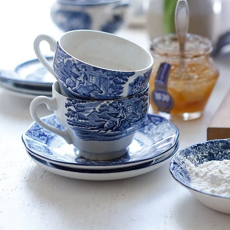 Blue and White Teacups