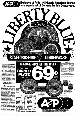 Liberty Blue print advertisement printed in the supermarket chain’s newsletter flier – ℅ Chicago Tribune Sept 2, 1976