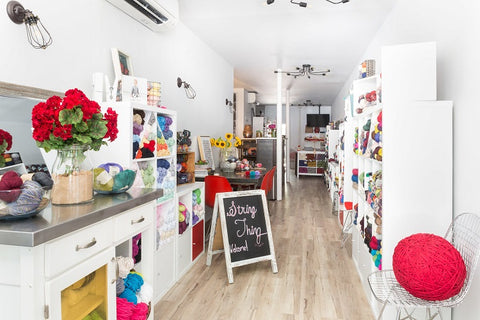 Learn to knit, sew and embroider at String Thing Studio's cozy workshop in Park Slope. A memorable mother's day gift idea for creatives.