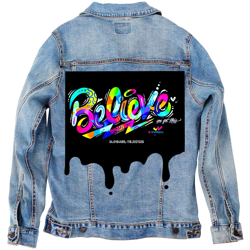 Download Unisex Denim Jacket Believe By Jason Naylor Pakrat Ink