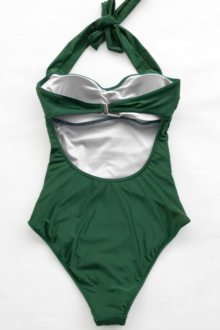 forest green swimsuit