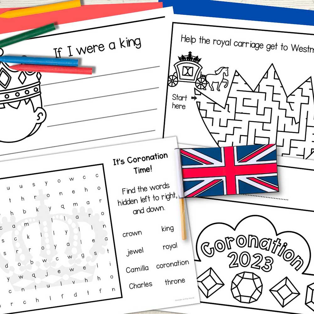 Downloadable King’s Coronation Activity Pack by Wonder at the World