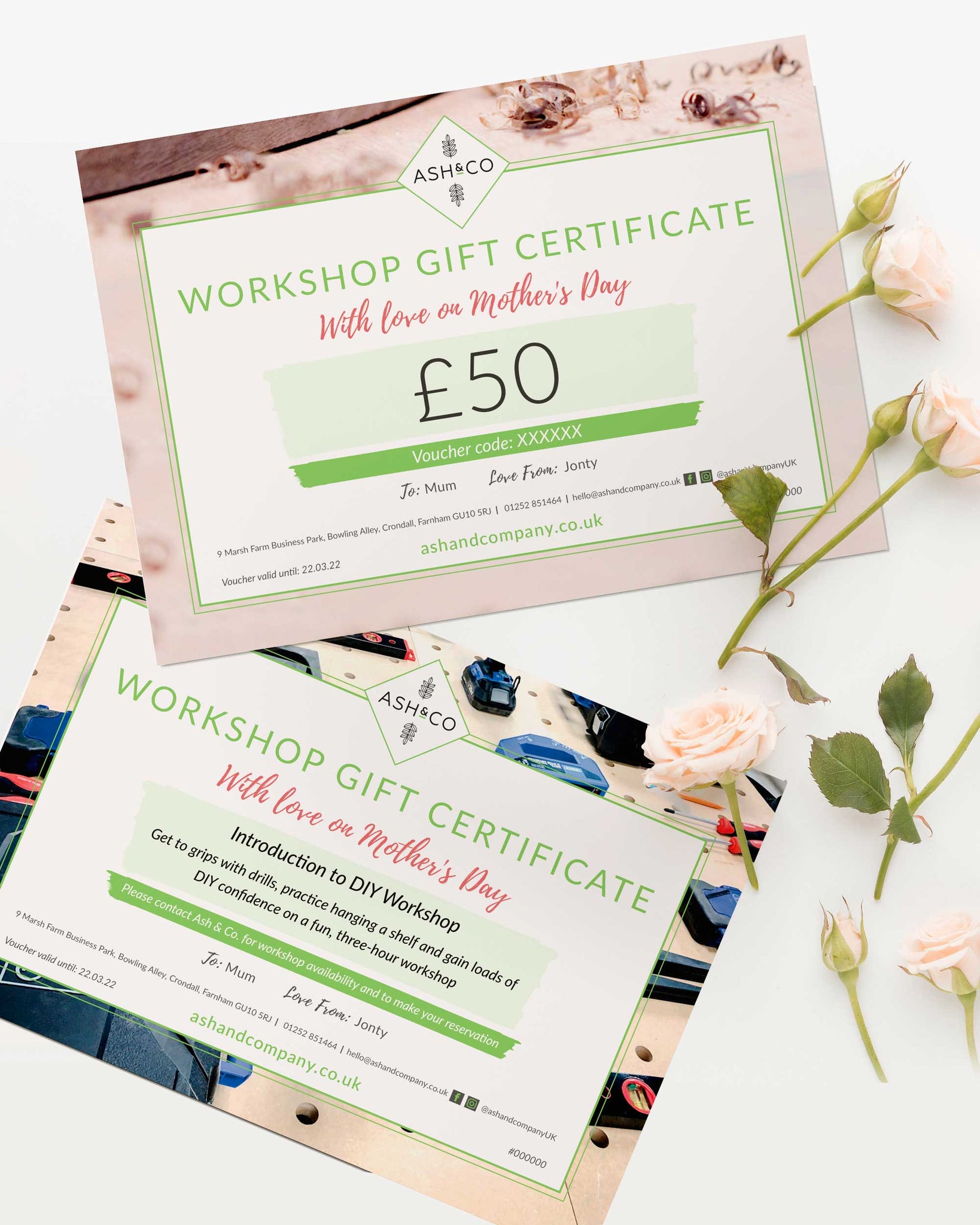Gift Voucher - with Free Personalised Printable Gift Certificate – Ash & Co. Workshops