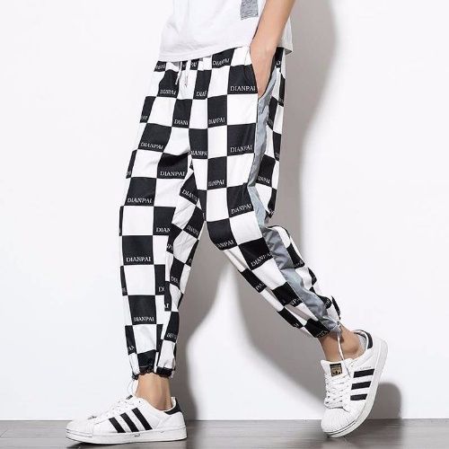 chequered joggers