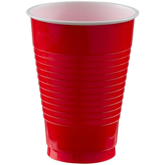 Red Plastic Cups, 16oz, 50ct