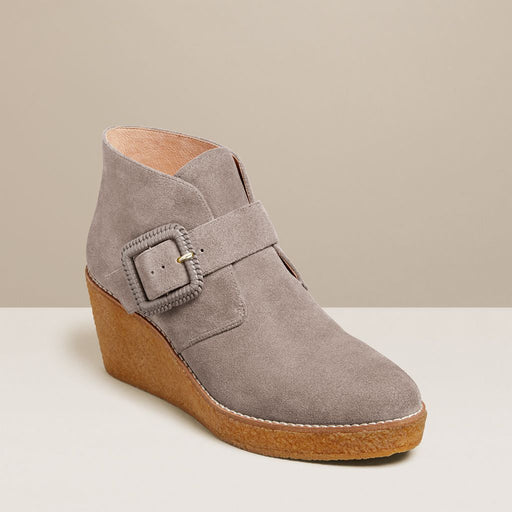 grey wedge bootie