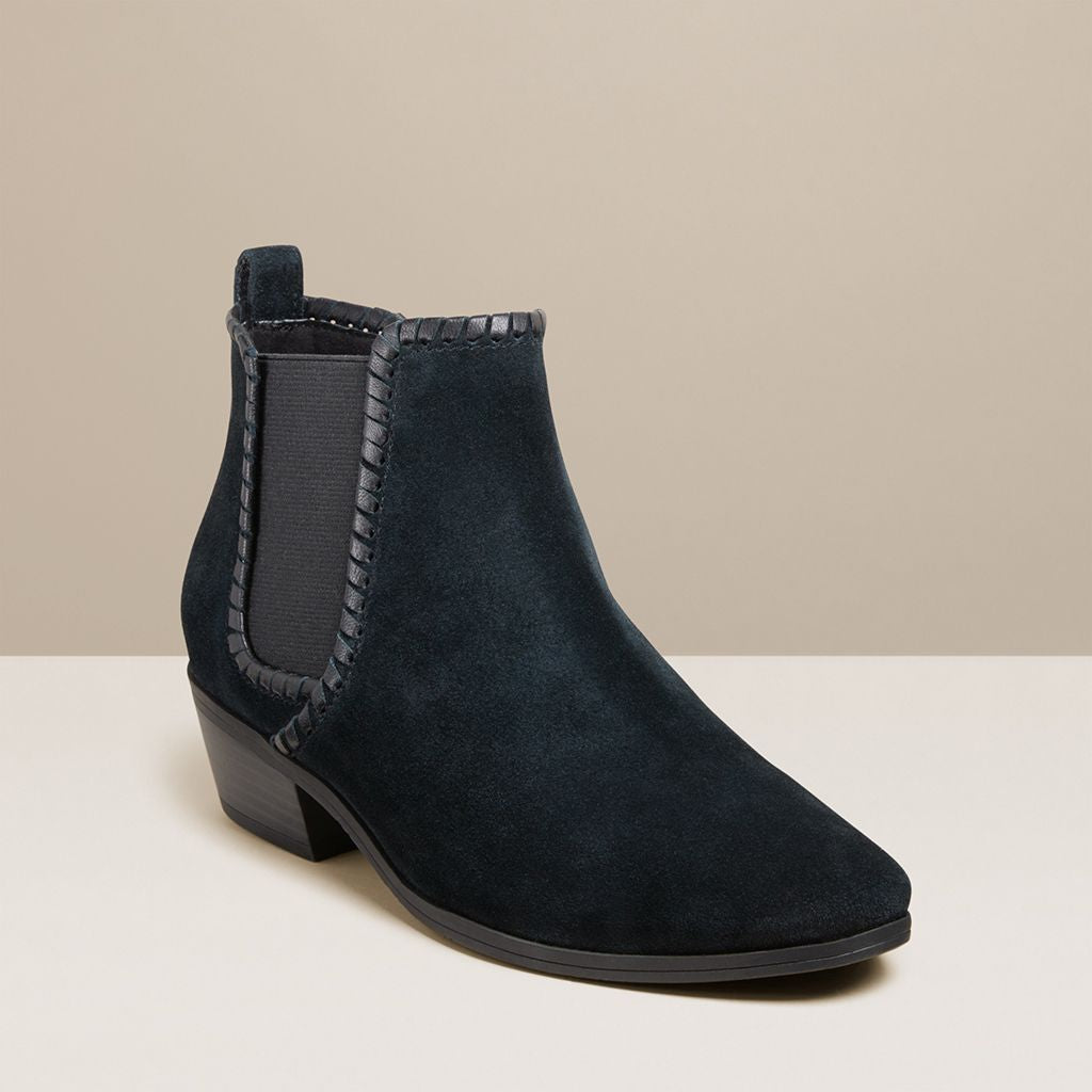 black suede bootie