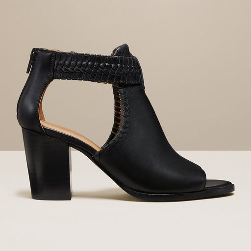 bootie heels black