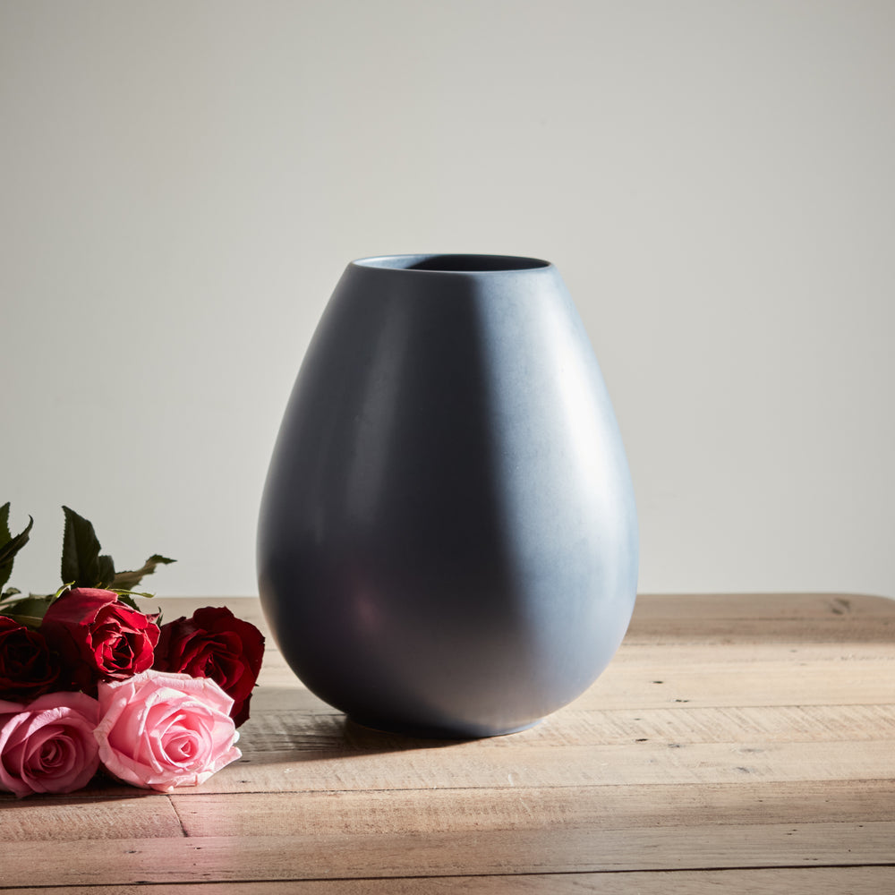 Dusty Blue Teardrop Vase