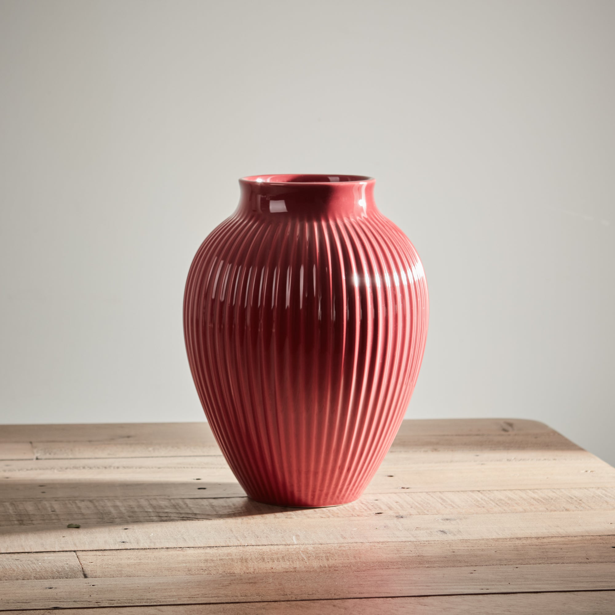 Grooved Burgundy Olpe Vase image