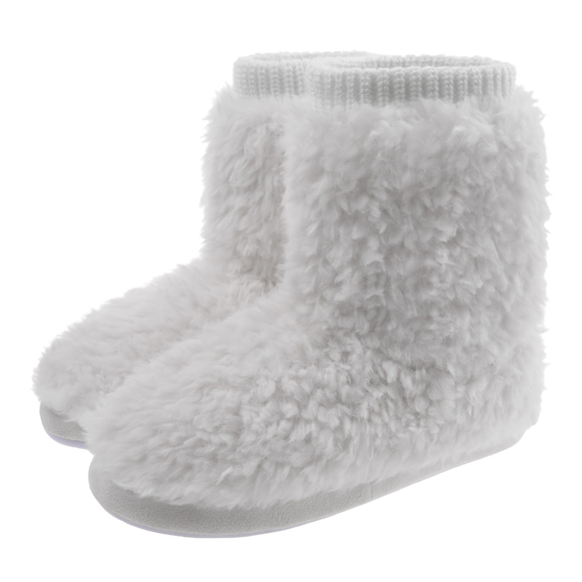 white fuzzy boot slippers