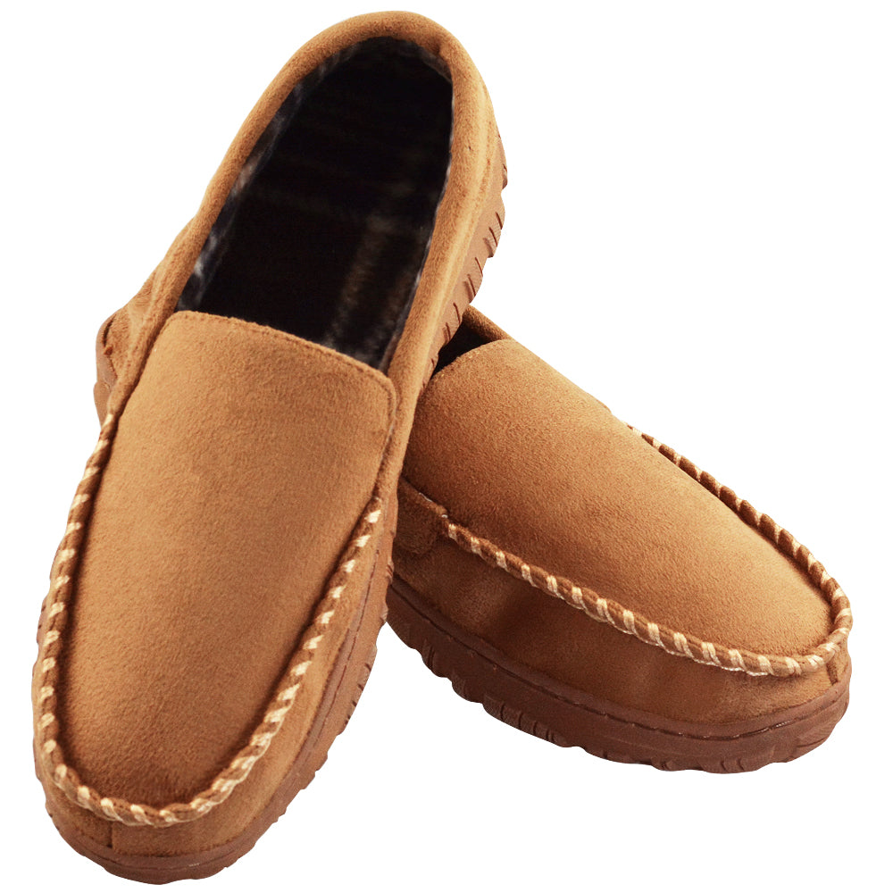 hanes men's moccasin slippers